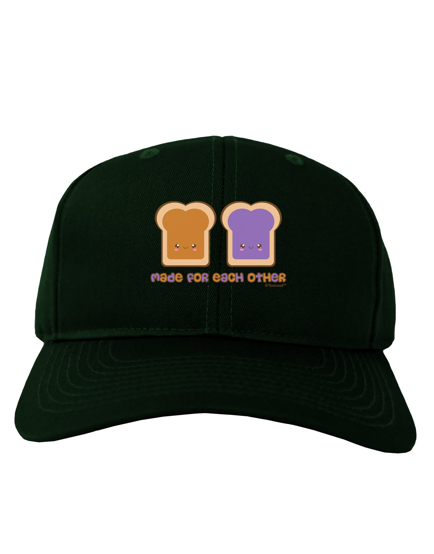 Cute PB and J Design - Made for Each Other Adult Dark Baseball Cap Hat by TooLoud-Baseball Cap-TooLoud-Hunter-Green-One Size-Davson Sales