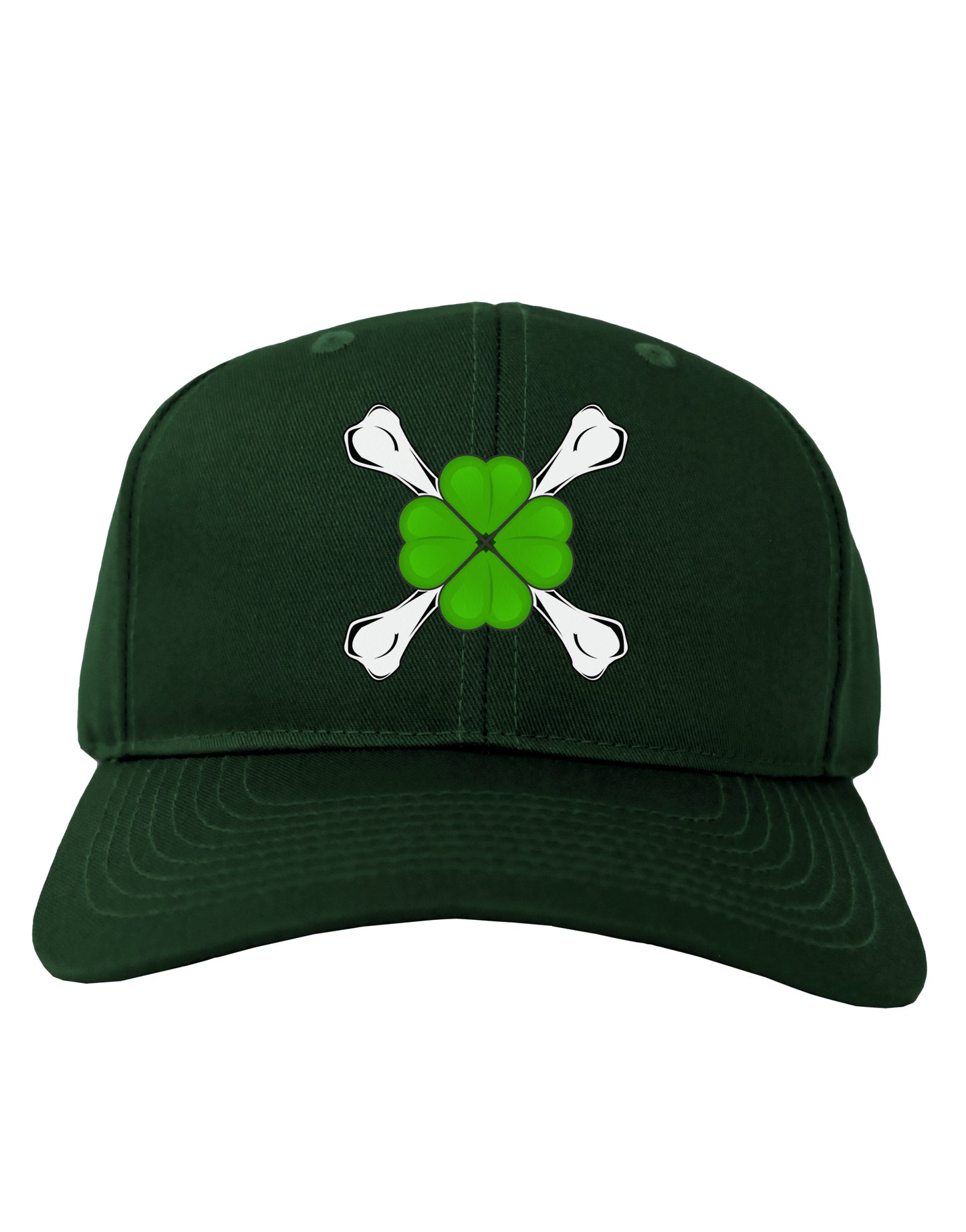 Clover and Crossbones Adult Dark Baseball Cap Hat by TooLoud-Baseball Cap-TooLoud-Hunter-Green-One Size-Davson Sales