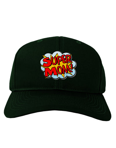 Super Mom - Superhero Comic Style Adult Dark Baseball Cap Hat-Baseball Cap-TooLoud-Hunter-Green-One Size-Davson Sales
