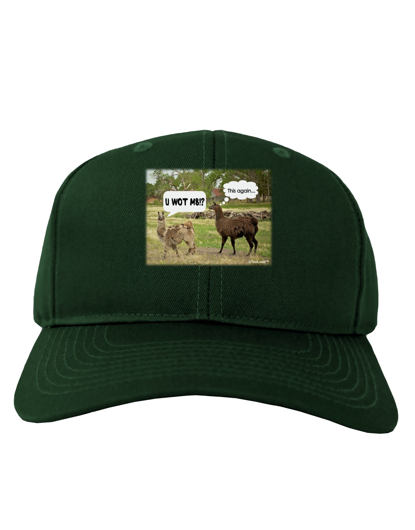 Angry Standing Llamas Adult Dark Baseball Cap Hat by TooLoud-Baseball Cap-TooLoud-Hunter-Green-One Size-Davson Sales