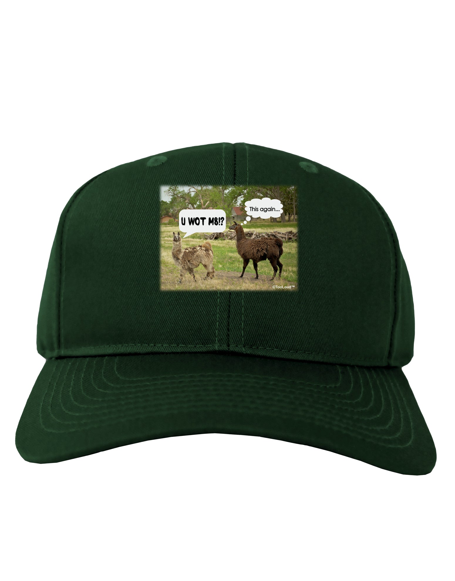 Angry Standing Llamas Adult Dark Baseball Cap Hat by TooLoud-Baseball Cap-TooLoud-Hunter-Green-One Size-Davson Sales