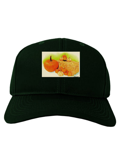 Fall Pumpkin Scene Adult Dark Baseball Cap Hat-Baseball Cap-TooLoud-Hunter-Green-One Size-Davson Sales