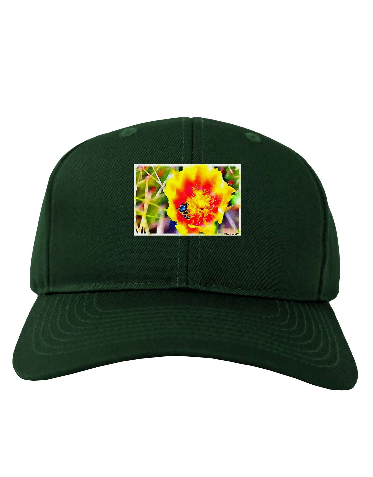 Bee Cactus Watercolor Adult Dark Baseball Cap Hat-Baseball Cap-TooLoud-Hunter-Green-One Size-Davson Sales