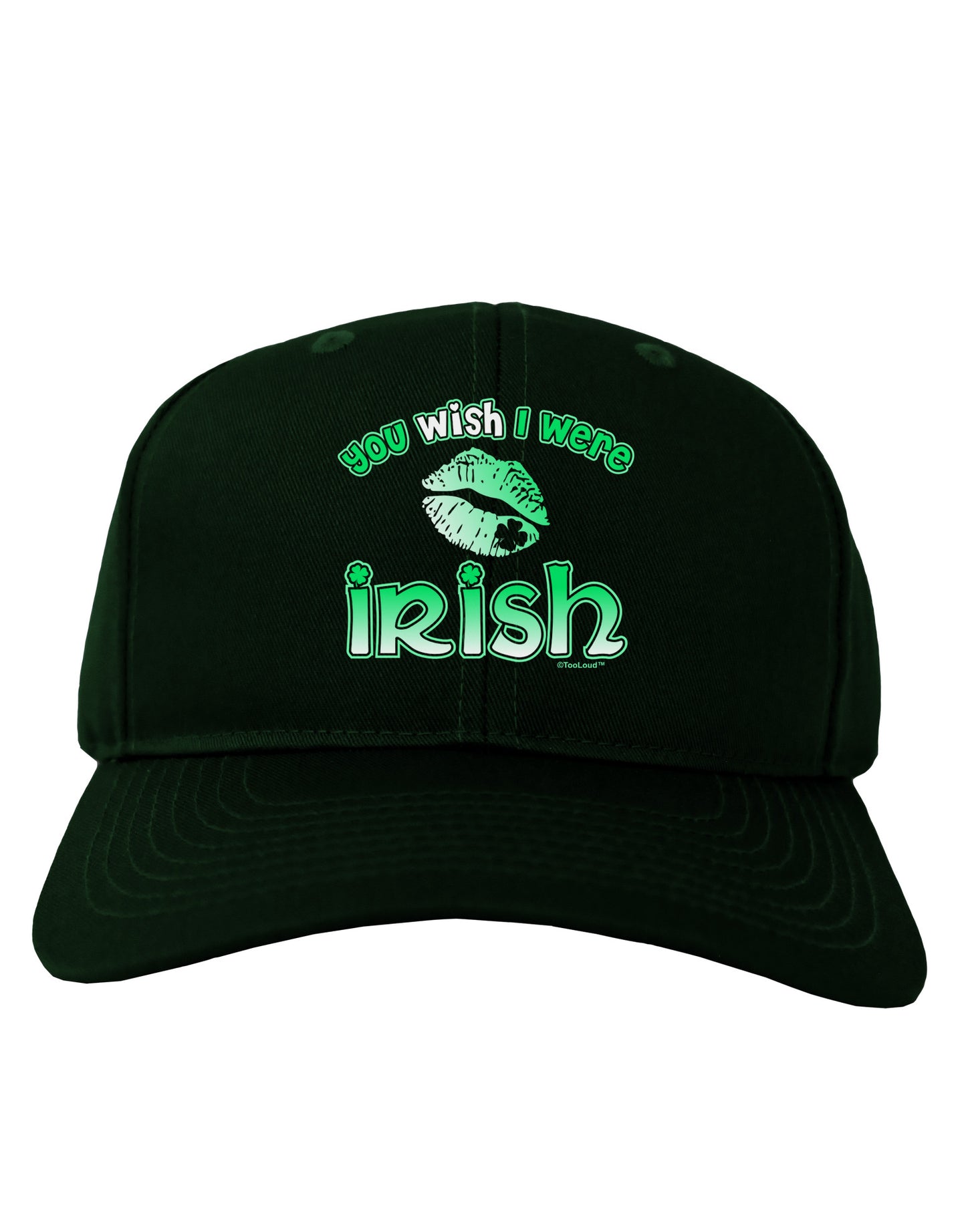 TooLoud You Wish I Were Irish Adult Dark Baseball Cap Hat-Baseball Cap-TooLoud-Hunter-Green-One Size-Davson Sales