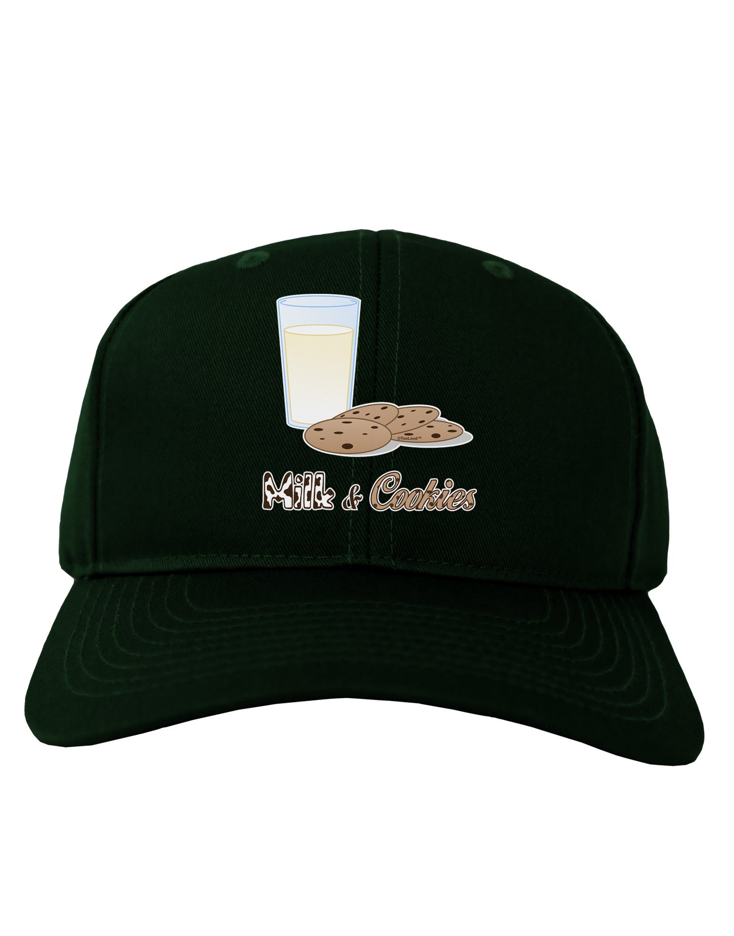 Milk and Cookies Design Text Adult Dark Baseball Cap Hat-Baseball Cap-TooLoud-Hunter-Green-One Size-Davson Sales