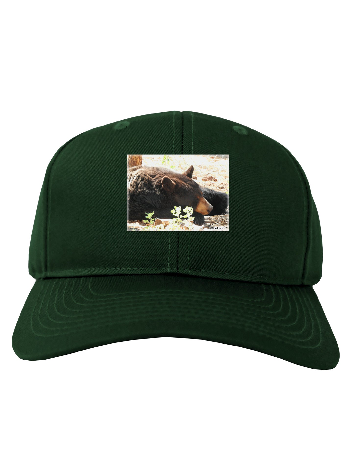 Laying Black Bear Adult Dark Baseball Cap Hat-Baseball Cap-TooLoud-Hunter-Green-One Size-Davson Sales