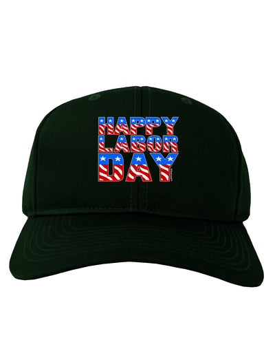 Happy Labor Day ColorText Adult Dark Baseball Cap Hat-Baseball Cap-TooLoud-Hunter-Green-One Size-Davson Sales