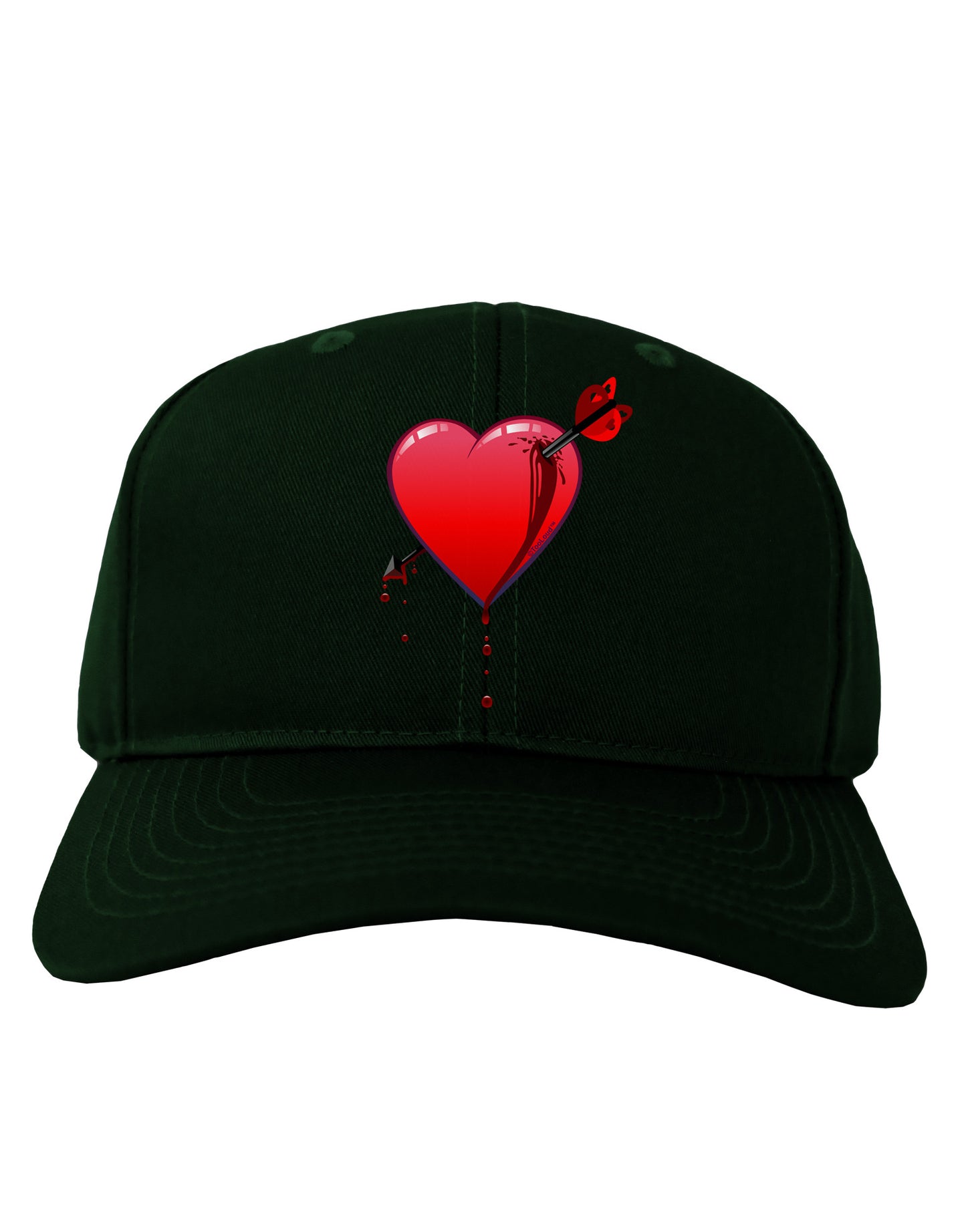 Shot Through the Heart Bleeding Adult Dark Baseball Cap Hat by-Baseball Cap-TooLoud-Hunter-Green-One Size-Davson Sales