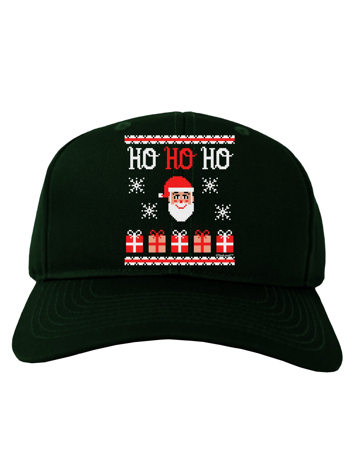 Ho Ho Ho Ugly Christmas Sweater Adult Dark Baseball Cap Hat-Baseball Cap-TooLoud-Hunter-Green-One Size-Davson Sales
