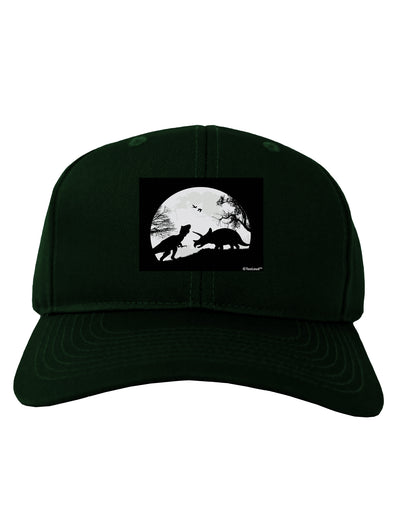 T-Rex and Triceratops Silhouettes Design Adult Dark Baseball Cap Hat by TooLoud-Baseball Cap-TooLoud-Hunter-Green-One Size-Davson Sales
