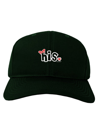 Matching His and Hers Design - His - Red Bow Adult Dark Baseball Cap Hat by TooLoud-Baseball Cap-TooLoud-Hunter-Green-One Size-Davson Sales