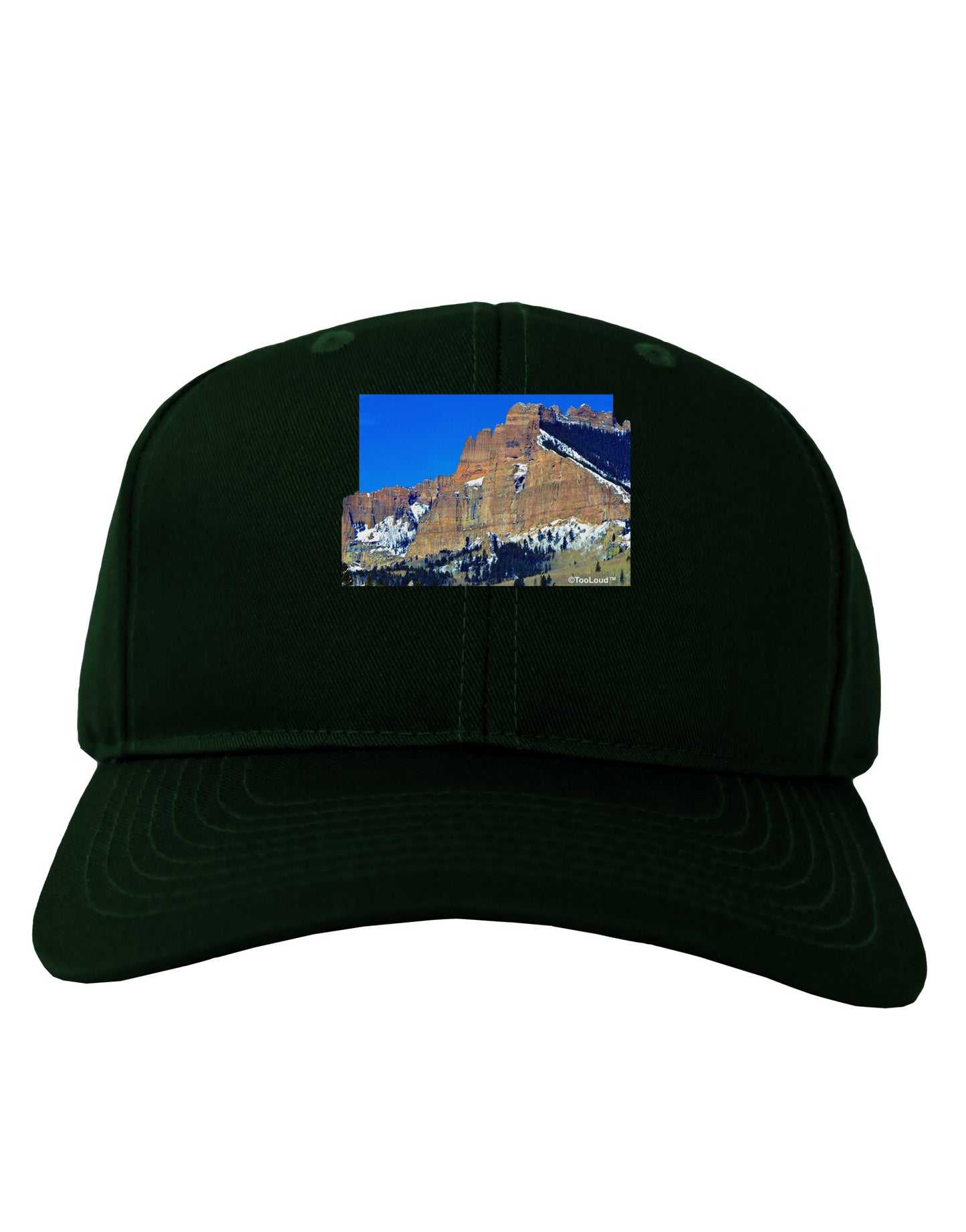 Colorado Snowy Mountains Cutout Adult Dark Baseball Cap Hat-Baseball Cap-TooLoud-Hunter-Green-One Size-Davson Sales