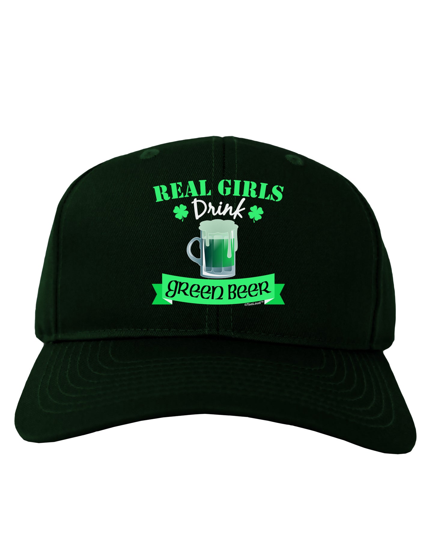 Real Girls Drink Green Beer Adult Dark Baseball Cap Hat-Baseball Cap-TooLoud-Hunter-Green-One Size-Davson Sales