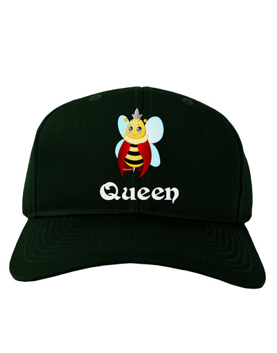 Queen Bee Text 2 Adult Dark Baseball Cap Hat-Baseball Cap-TooLoud-Hunter-Green-One Size-Davson Sales