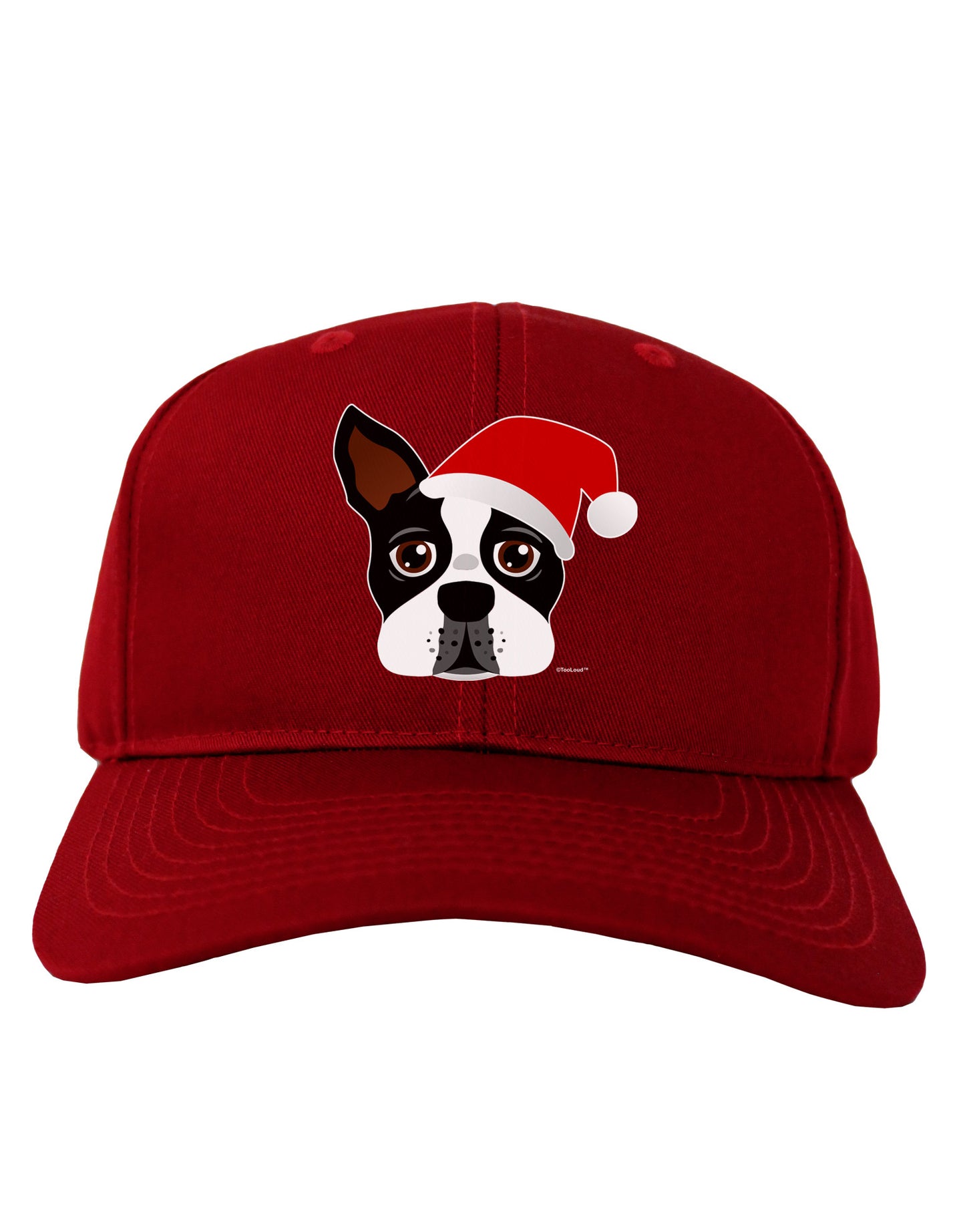 Cute Dog with Santa Hat - Christmas Adult Dark Baseball Cap Hat-Baseball Cap-TooLoud-Red-One Size-Davson Sales