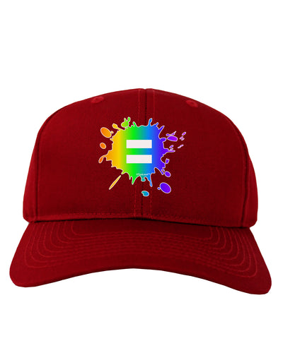 Equal Rainbow Paint Splatter Adult Dark Baseball Cap Hat by TooLoud-Baseball Cap-TooLoud-Red-One Size-Davson Sales