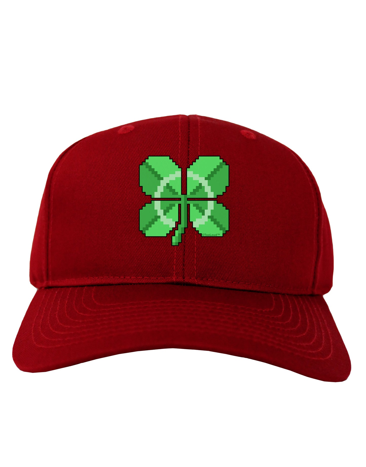 Pixel Four Leaf Clover Adult Dark Baseball Cap Hat-Baseball Cap-TooLoud-Red-One Size-Davson Sales