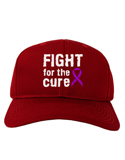 Fight for the Cure - Purple Ribbon Alzheimers Disease Adult Dark Baseball Cap Hat-Baseball Cap-TooLoud-Red-One Size-Davson Sales