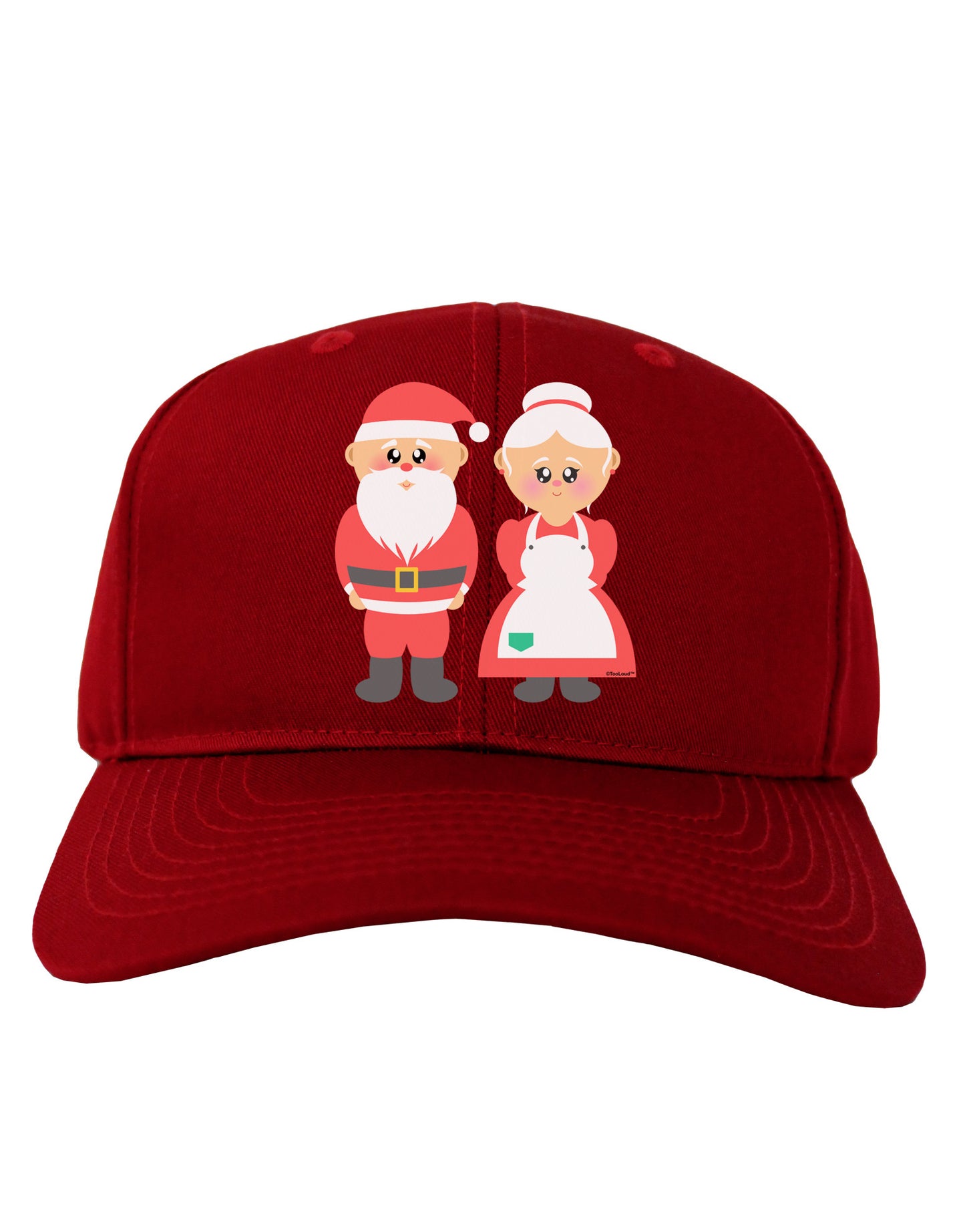 Cute Mr and Mrs Santa Claus Couple Christmas Adult Dark Baseball Cap Hat-Baseball Cap-TooLoud-Red-One Size-Davson Sales