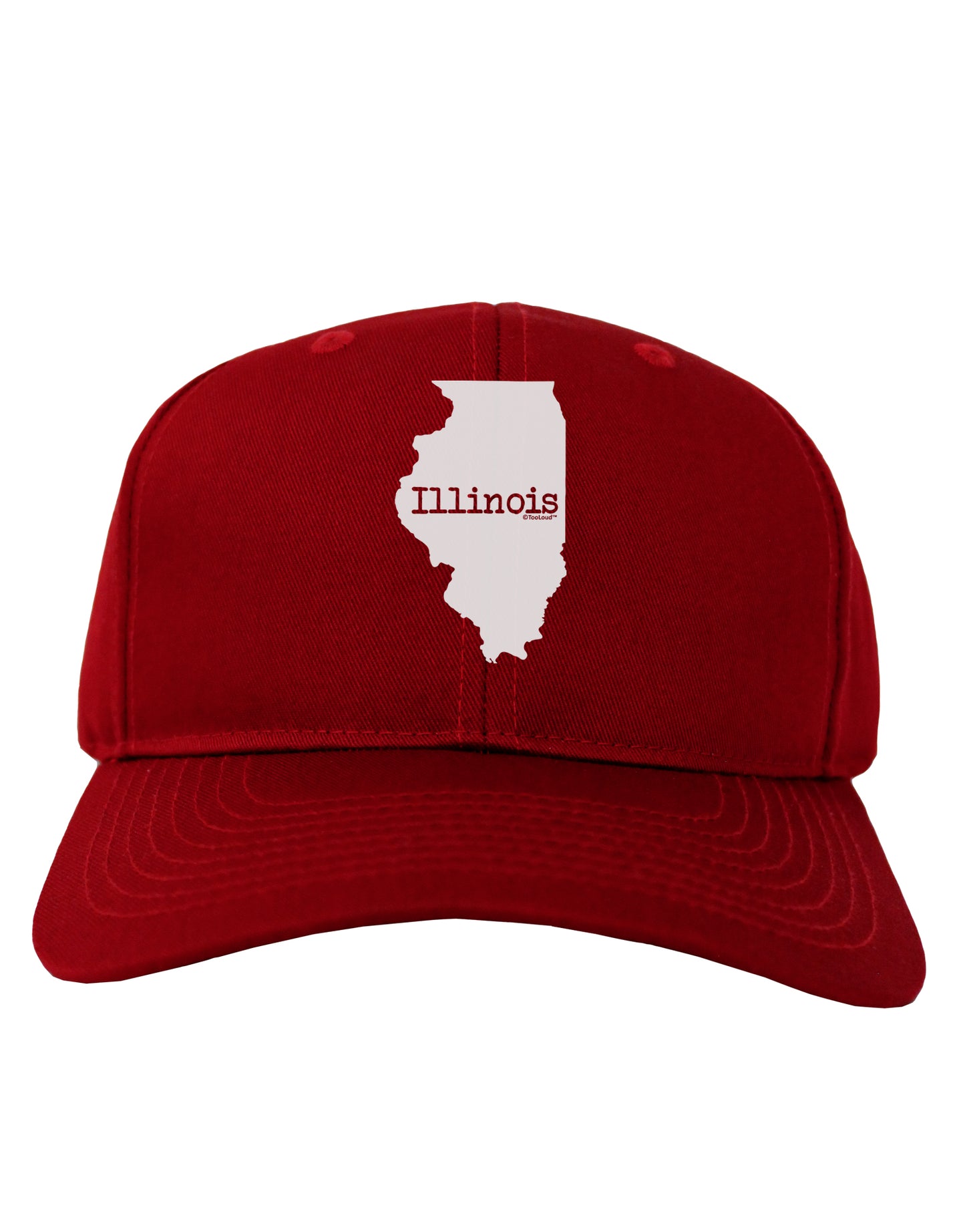 Illinois - United States Shape Adult Dark Baseball Cap Hat by TooLoud-Baseball Cap-TooLoud-Red-One Size-Davson Sales