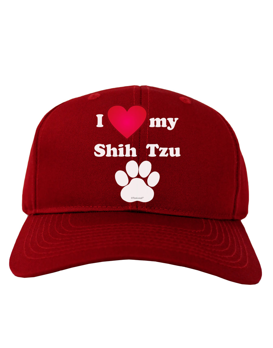 I Heart My Shih Tzu Adult Dark Baseball Cap Hat by TooLoud-Baseball Cap-TooLoud-Black-One Size-Davson Sales