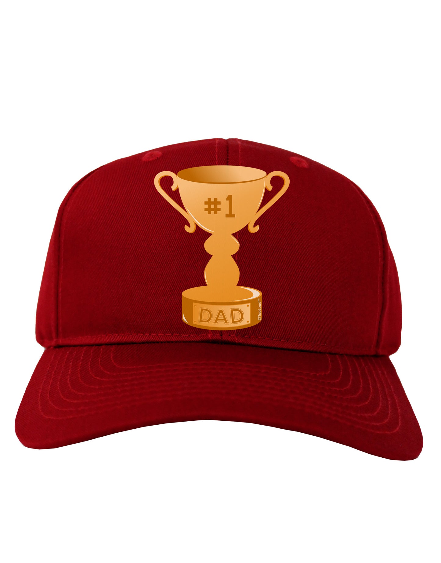 Number One Dad Trophy Adult Dark Baseball Cap Hat-Baseball Cap-TooLoud-Red-One Size-Davson Sales
