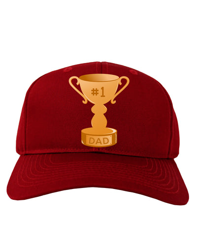 Number One Dad Trophy Adult Dark Baseball Cap Hat-Baseball Cap-TooLoud-Red-One Size-Davson Sales