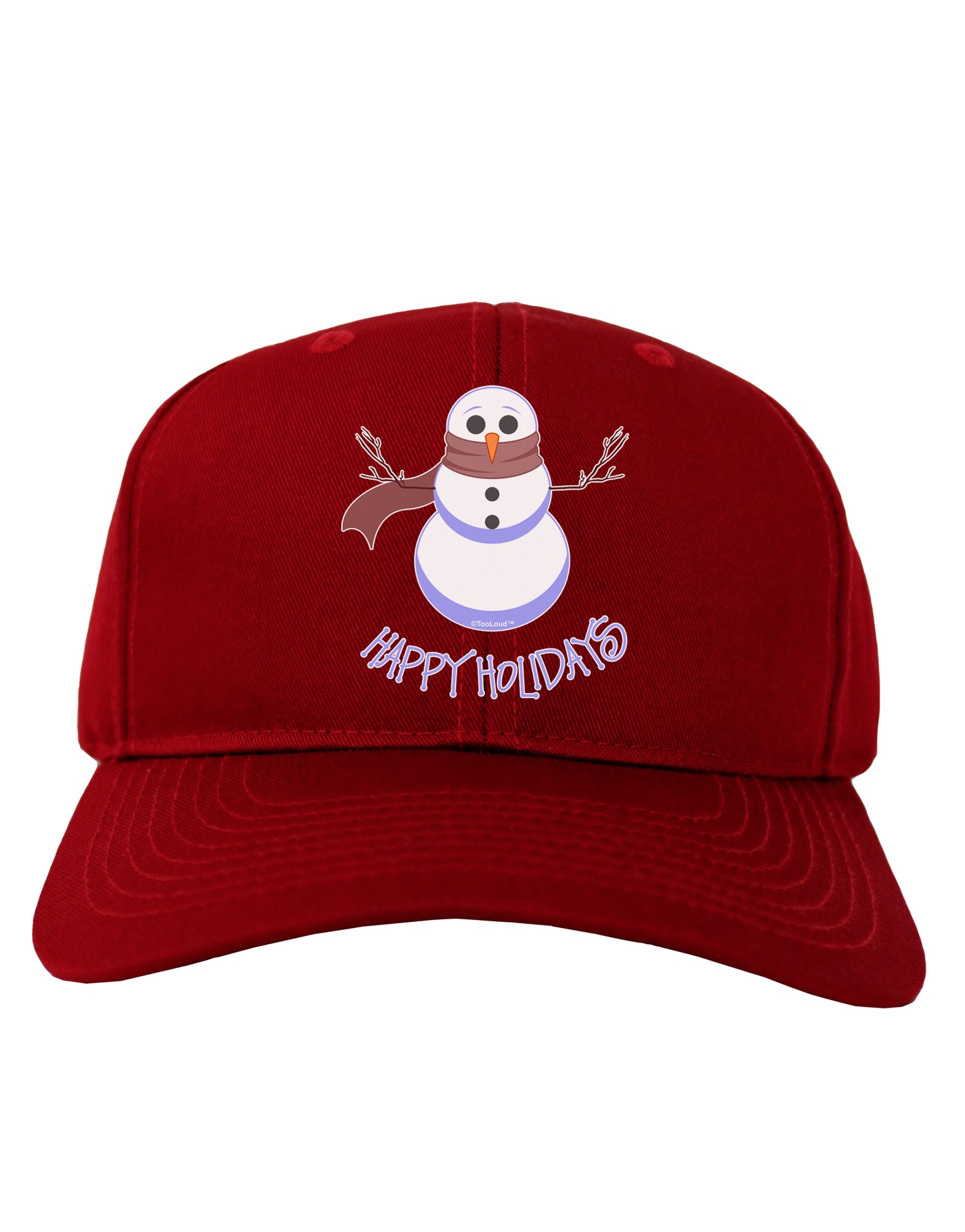 Snowman - Happy Holidays Adult Dark Baseball Cap Hat-Baseball Cap-TooLoud-Red-One Size-Davson Sales