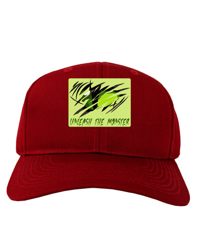 TooLoud Unleash The Monster Adult Dark Baseball Cap Hat-Baseball Cap-TooLoud-Red-One Size-Davson Sales