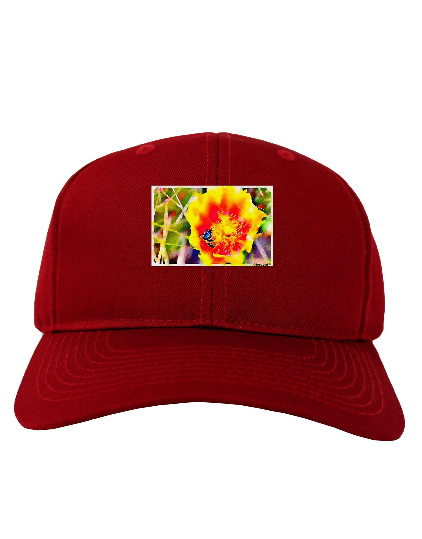 Bee Cactus Watercolor Adult Dark Baseball Cap Hat-Baseball Cap-TooLoud-Red-One Size-Davson Sales