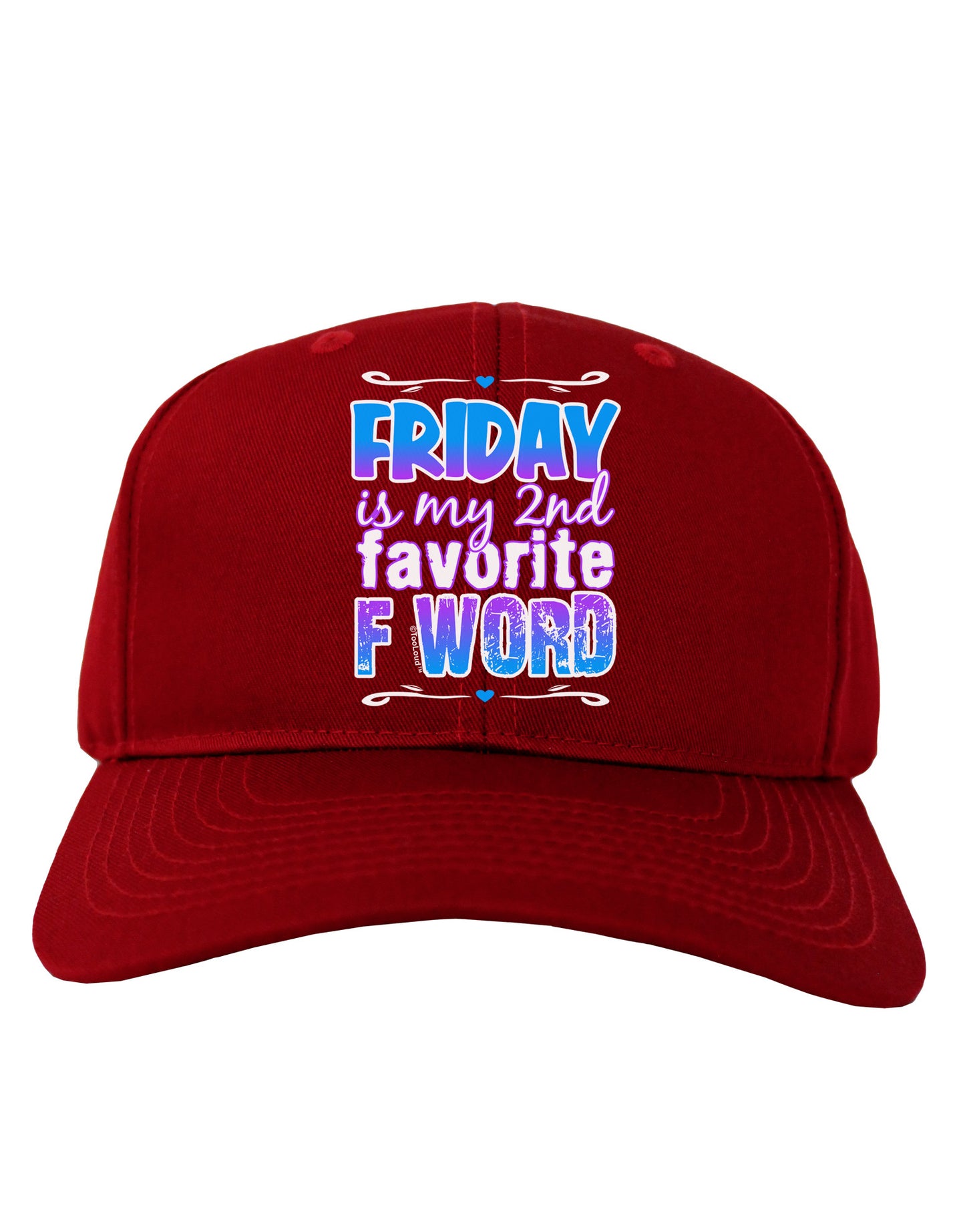 Friday - 2nd Favorite F Word Adult Dark Baseball Cap Hat-Baseball Cap-TooLoud-Red-One Size-Davson Sales