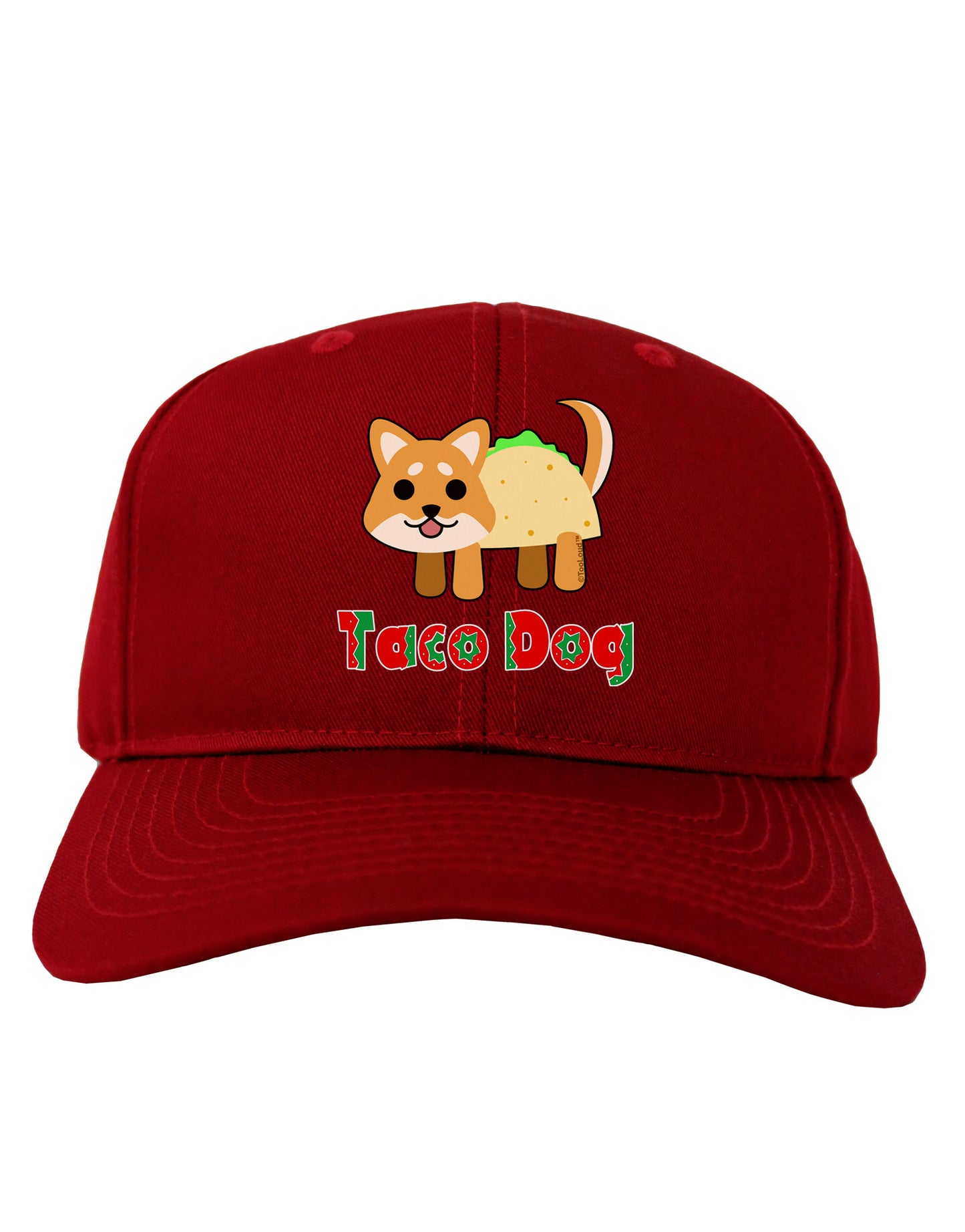 Cute Taco Dog Text Adult Dark Baseball Cap Hat-Baseball Cap-TooLoud-Red-One Size-Davson Sales