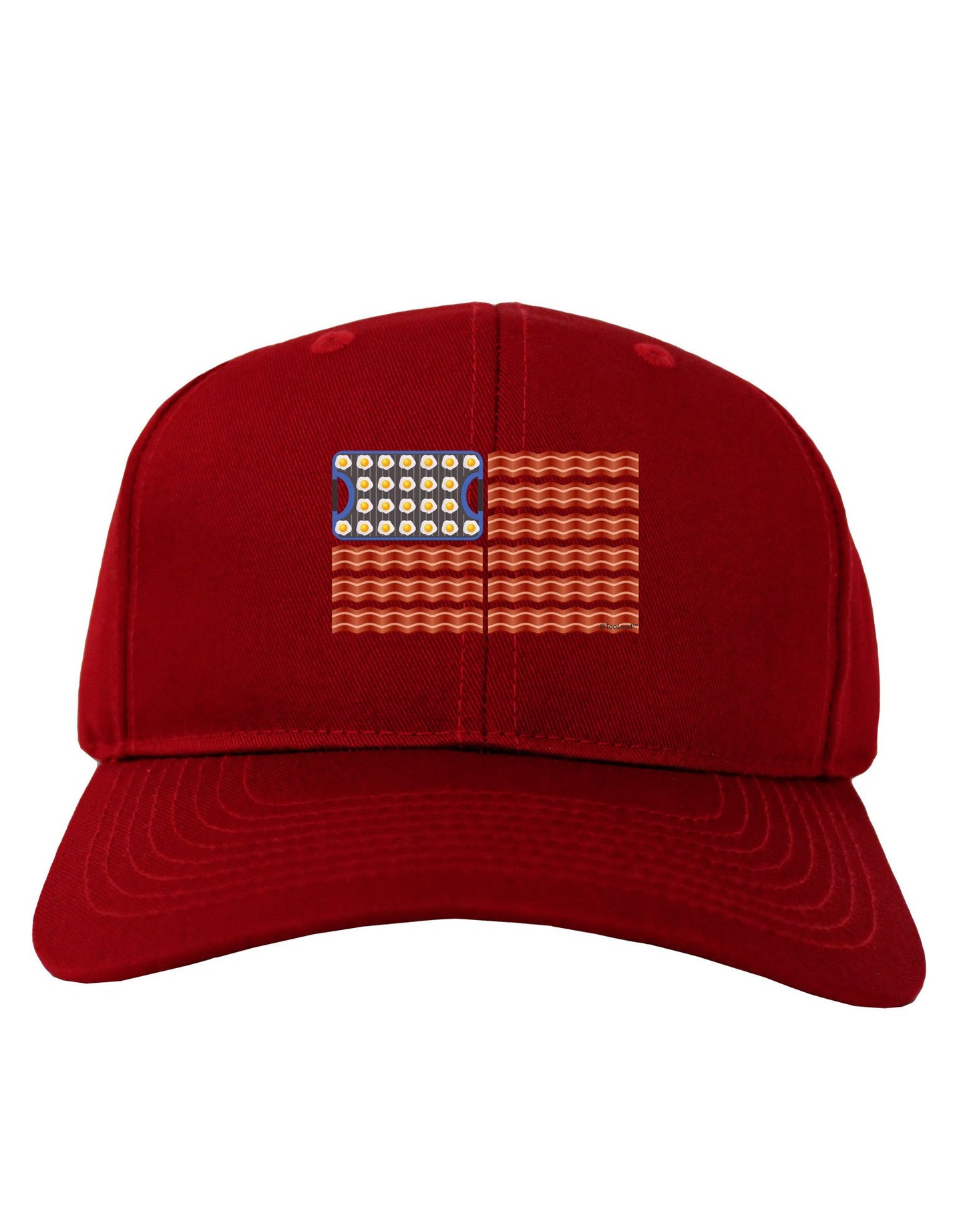 American Breakfast Flag - Bacon and Eggs Adult Dark Baseball Cap Hat-Baseball Cap-TooLoud-Red-One Size-Davson Sales