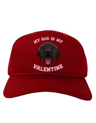 My Dog is my Valentine Black Adult Dark Baseball Cap Hat-Baseball Cap-TooLoud-Red-One Size-Davson Sales