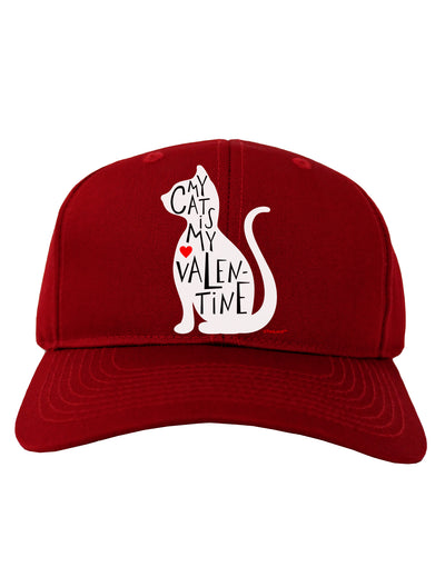 My Cat Is My Valentine Adult Dark Baseball Cap Hat by TooLoud-Baseball Cap-TooLoud-Red-One Size-Davson Sales