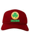 Shamrock Button - Irish Adult Dark Baseball Cap Hat by TooLoud-Baseball Cap-TooLoud-Red-One Size-Davson Sales