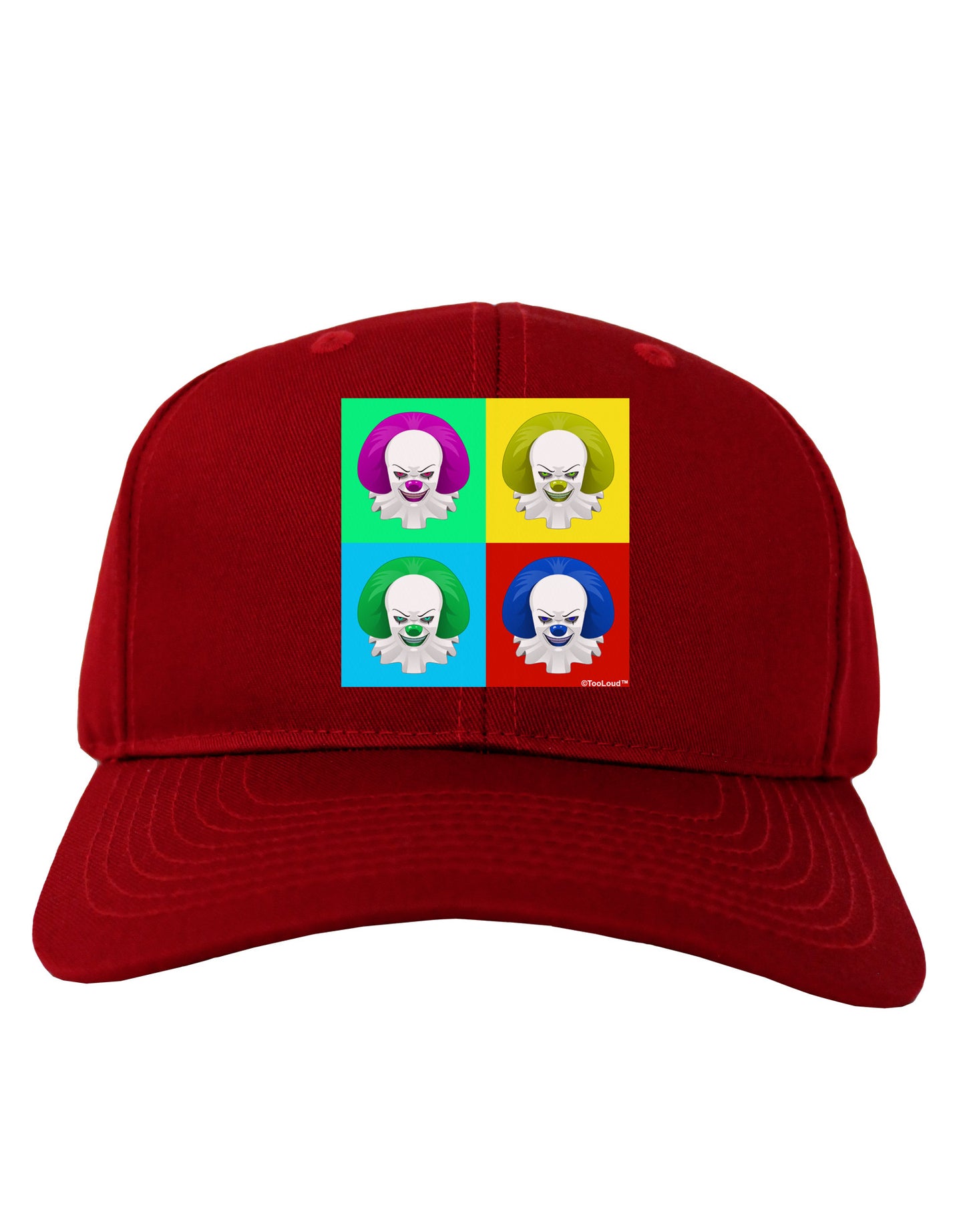 Clown Face Pop Art 2 Adult Dark Baseball Cap Hat-Baseball Cap-TooLoud-Red-One Size-Davson Sales