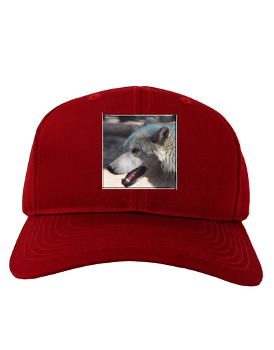 TooLoud White Wolf Face Adult Dark Baseball Cap Hat-Baseball Cap-TooLoud-Red-One Size-Davson Sales