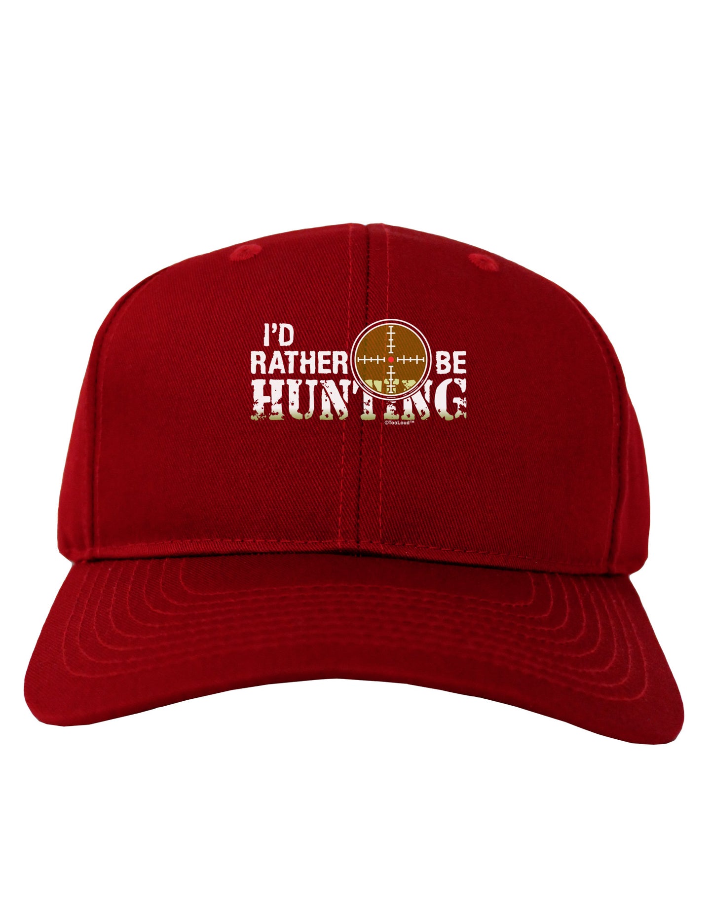 I'd Rather Be Hunting Adult Dark Baseball Cap Hat-Baseball Cap-TooLoud-Red-One Size-Davson Sales