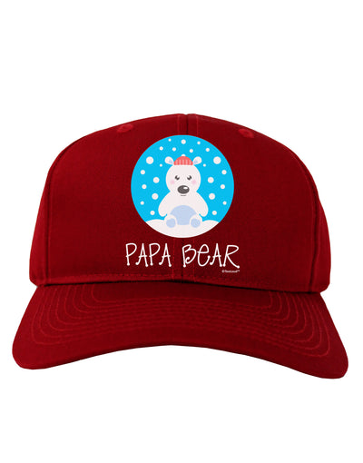 Matching Polar Bear Family - Papa Bear Adult Dark Baseball Cap Hat by TooLoud-Baseball Cap-TooLoud-Red-One Size-Davson Sales