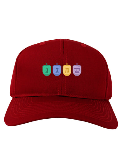 Hanukkah Dreidels Adult Dark Baseball Cap Hat-Baseball Cap-TooLoud-Red-One Size-Davson Sales