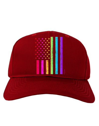 American Pride - Rainbow Flag Adult Dark Baseball Cap Hat-Baseball Cap-TooLoud-Red-One Size-Davson Sales