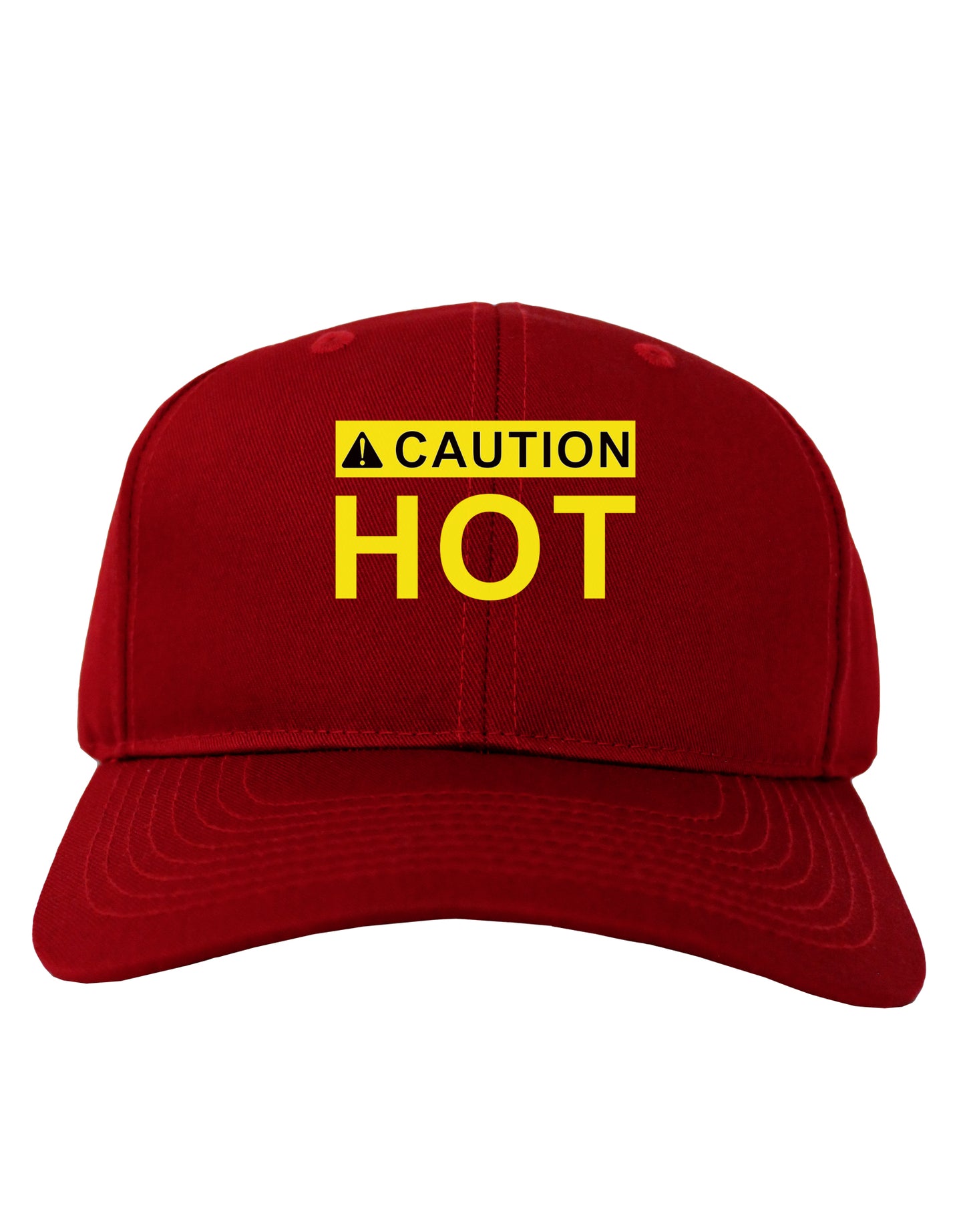 Caution Hot Warning Sign Adult Dark Baseball Cap Hat-Baseball Cap-TooLoud-Red-One Size-Davson Sales