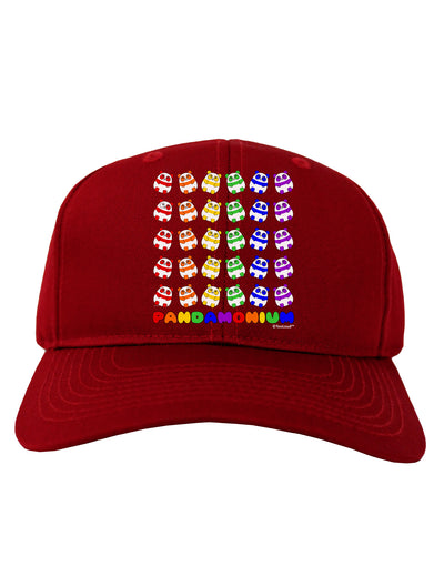 Pandamonium Rainbow Pandas Adult Dark Baseball Cap Hat by TooLoud-Baseball Cap-TooLoud-Red-One Size-Davson Sales