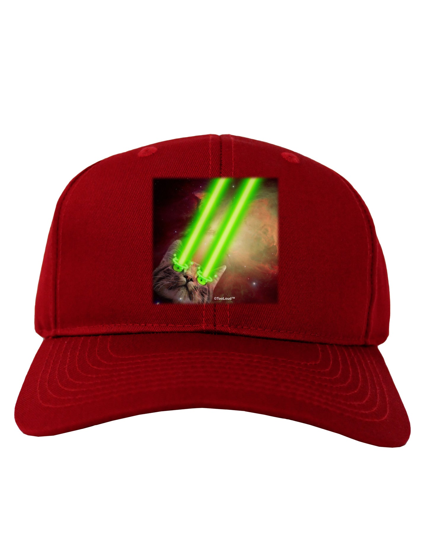 Laser Eyes Cat in Space Design Adult Dark Baseball Cap Hat by TooLoud-Baseball Cap-TooLoud-Red-One Size-Davson Sales