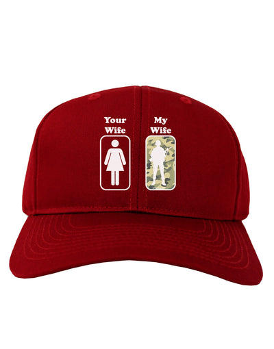 TooLoud Your Wife My Wife Military Adult Dark Baseball Cap Hat-Baseball Cap-TooLoud-Red-One Size-Davson Sales