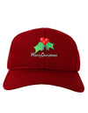 Holly Merry Christmas Text Adult Dark Baseball Cap Hat-Baseball Cap-TooLoud-Red-One Size-Davson Sales