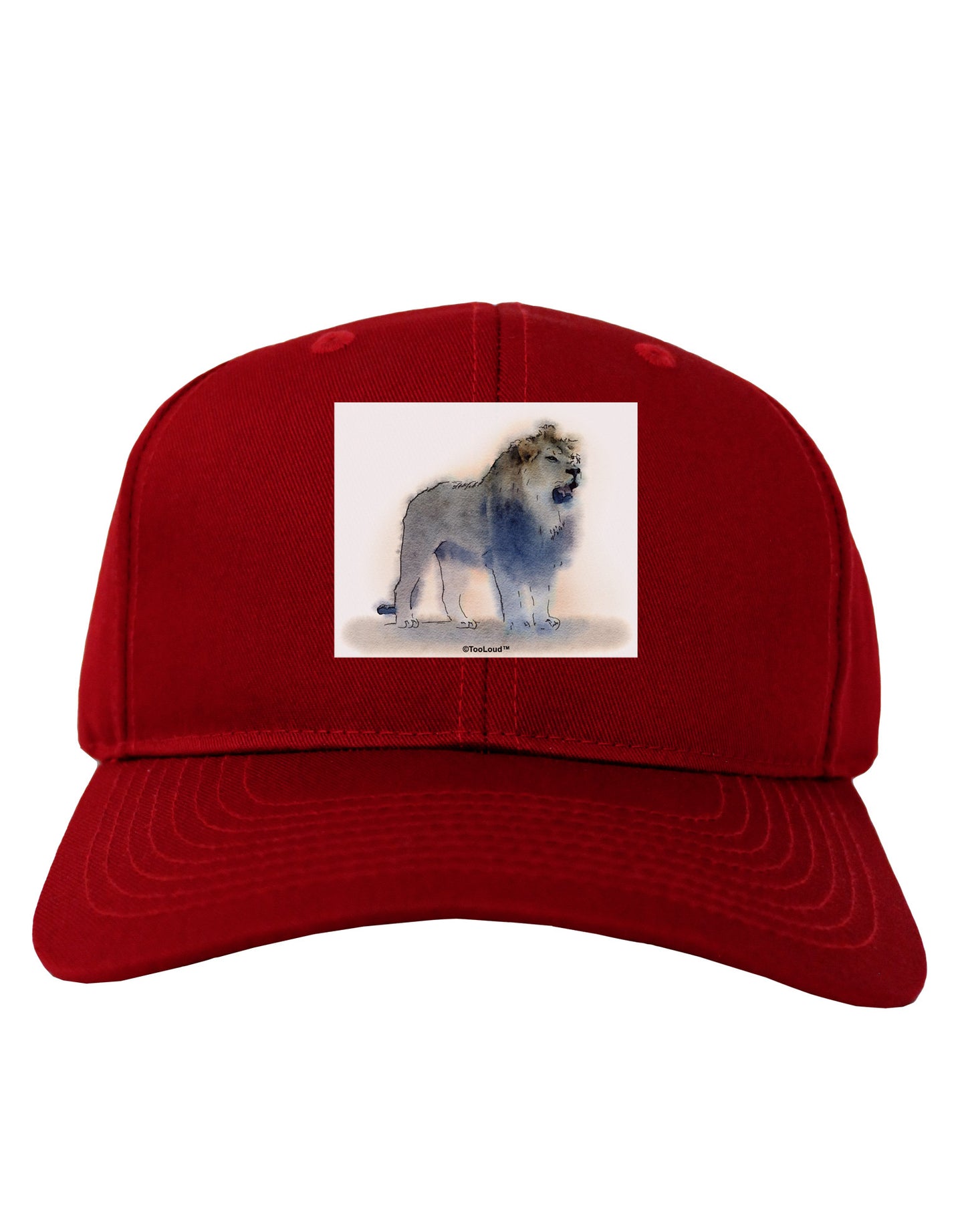 Lion Watercolor B Adult Dark Baseball Cap Hat-Baseball Cap-TooLoud-Red-One Size-Davson Sales
