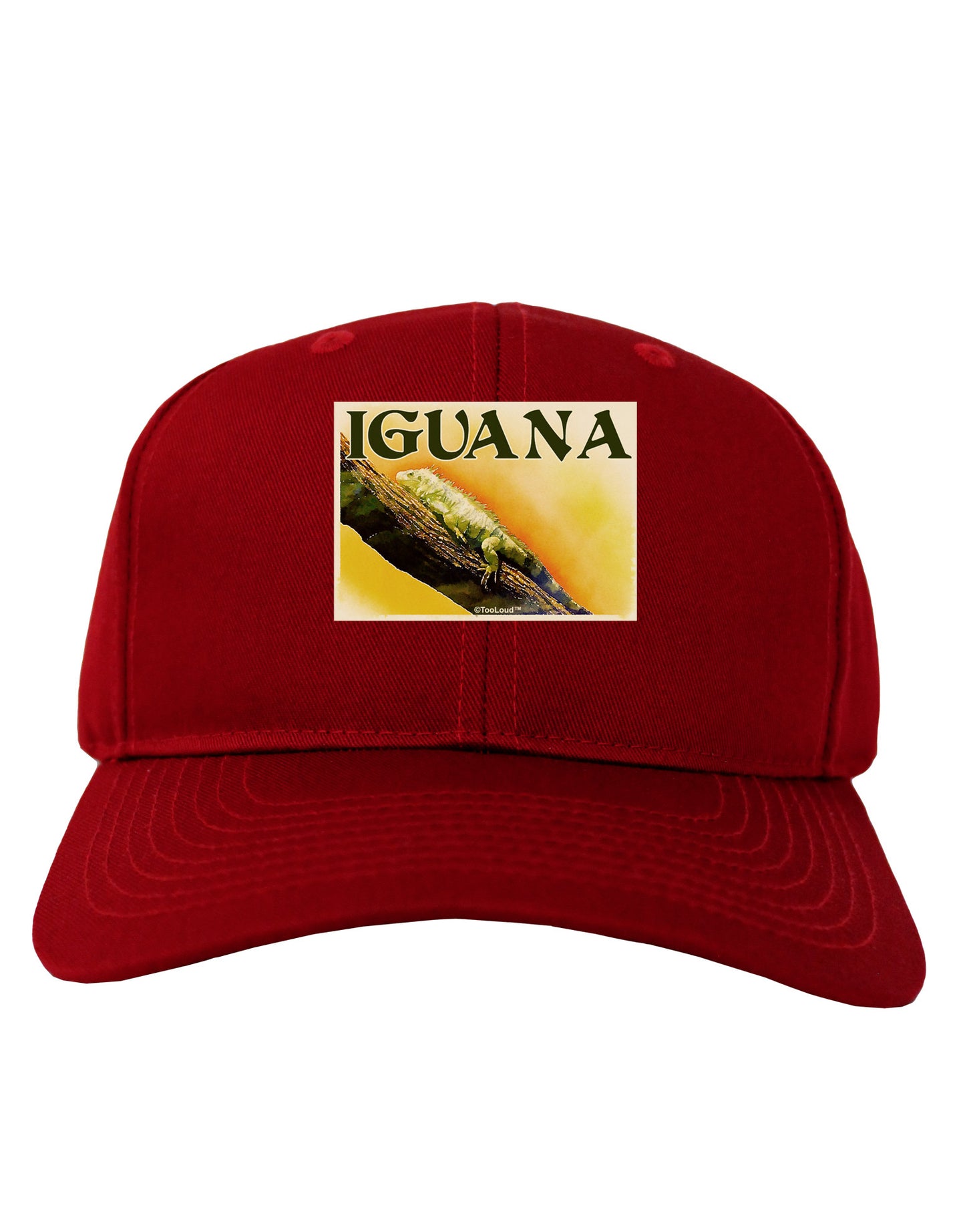 Iguana Watercolor Text Adult Dark Baseball Cap Hat-Baseball Cap-TooLoud-Red-One Size-Davson Sales