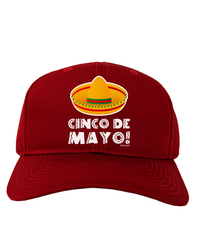 Sombrero Design - Cinco de Mayo Adult Dark Baseball Cap Hat by TooLoud-Baseball Cap-TooLoud-Red-One Size-Davson Sales